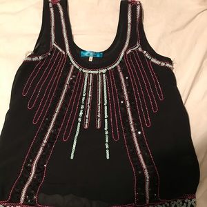 Black sequined tank